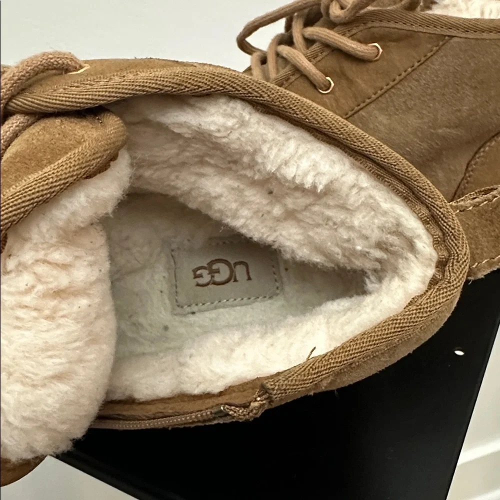 UGG Neumel Zip Boots Chestnut Suede Shearling Kids 6Y Women’s 8